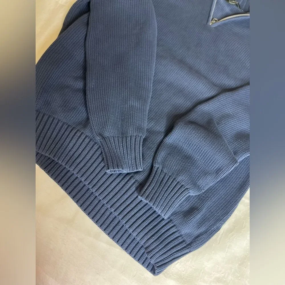 J. Crew Men's  Quarter Zip 100% Cotton Sweater Size M